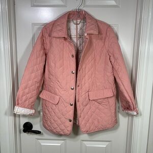 Chico's Quilted Modern Jacket Women’s 1 (8/10) Mellow Pink Rose
